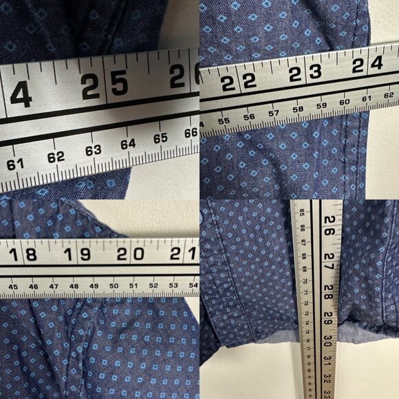 Projek Raw Short Sleeve Shirt Mens Size XXL Blue Printed Button Down Pockets Top - Picture 8 of 10